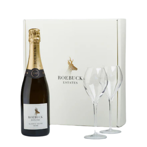 Roebuck Estates Classic Cuvee 2018 Gift Set with Branded Tulip Flutes